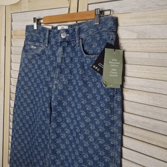 H&M Jeans 30 x 32 Blue Disney 100 X Loose High Rise Straight Leg Men Denim New - Picture 4 of 10
